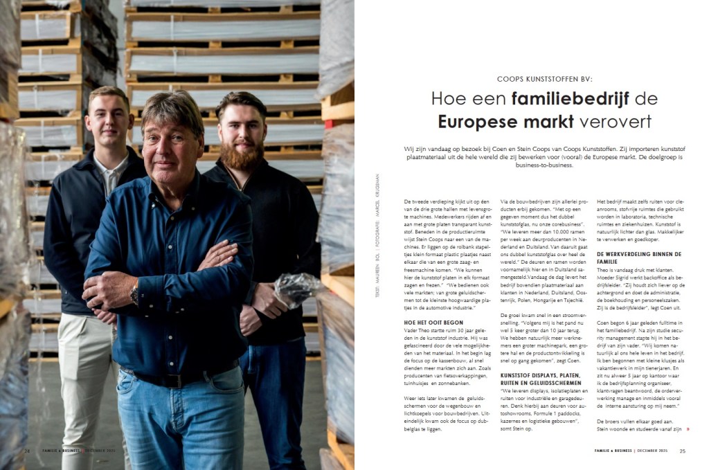 Coops Kunststoffen bv. Hoe een familiebedrijf de Europese markt verovert. Pagina 1.