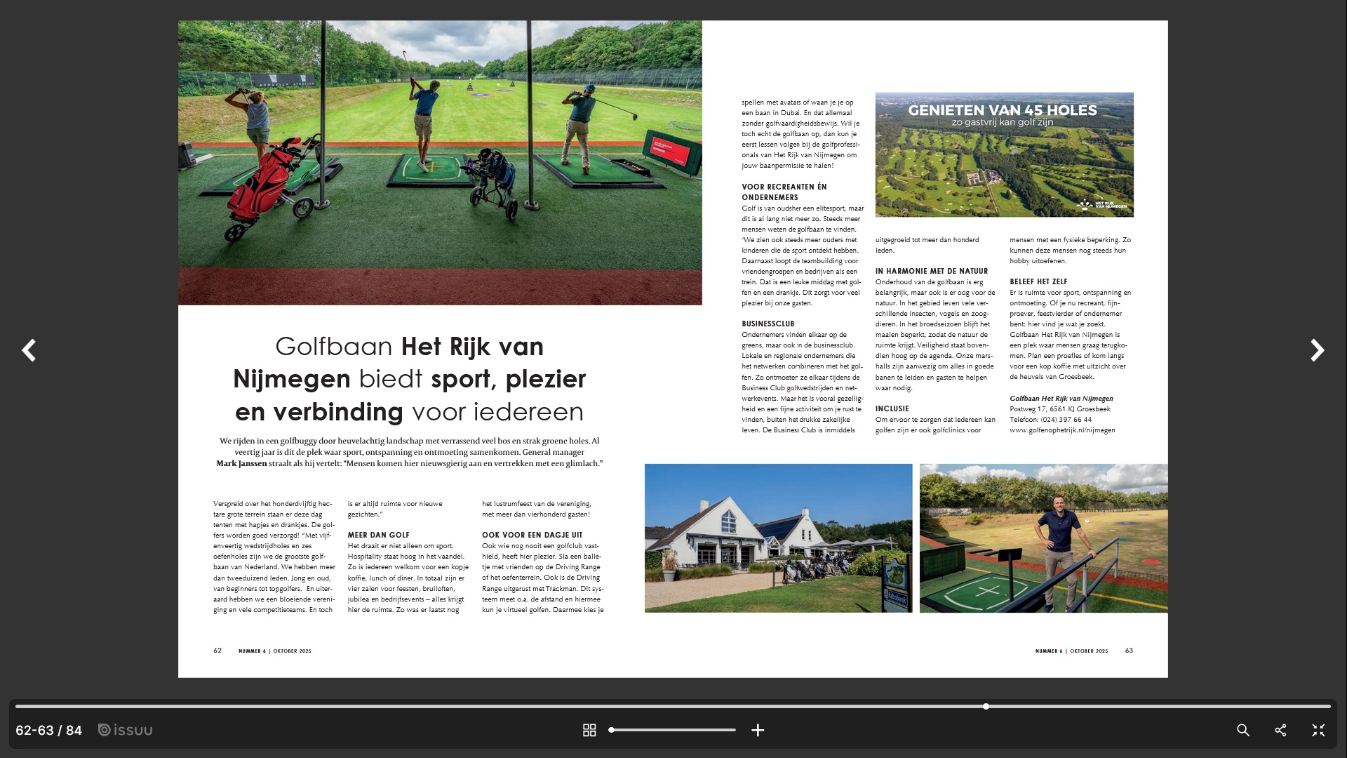 Verhaal over de Golfbaan Het Rijk van Nijmegen in Nijmegen en Arnhem Business van Van Munster Media.