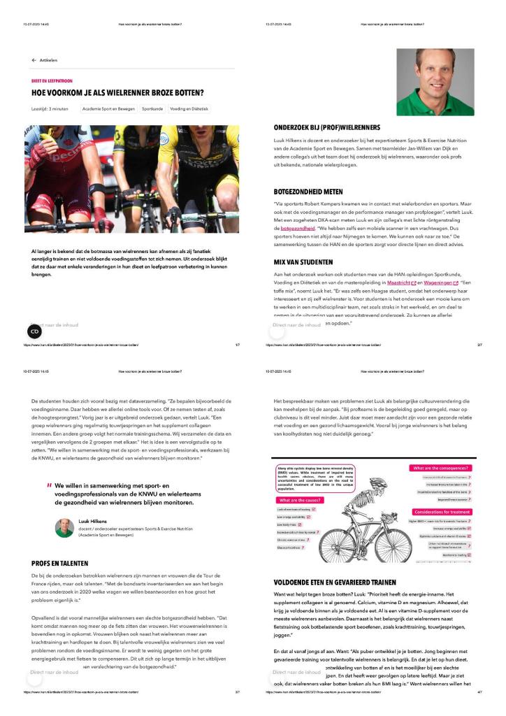 Publicatie HAN: hoe voor komje als wielrenner broze botten. Pagina 1