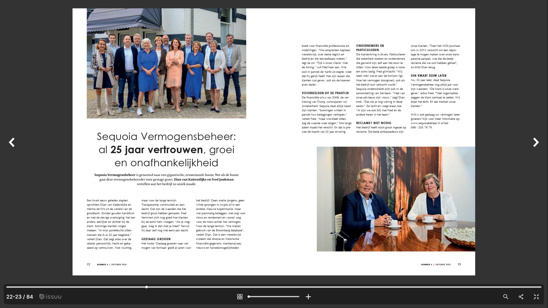 Interview met Sequoia Vermogensbeheer voor Arnhem en Nijmegen Business van Van Munster Media.