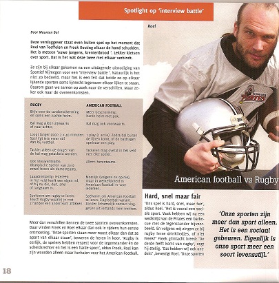 Publicatie in magazine Sportief Nijmegen. Pagina 1