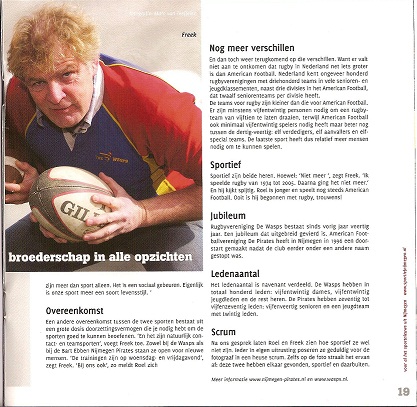 Publicatie in magazine Sportief Nijmegen. Pagina 2.